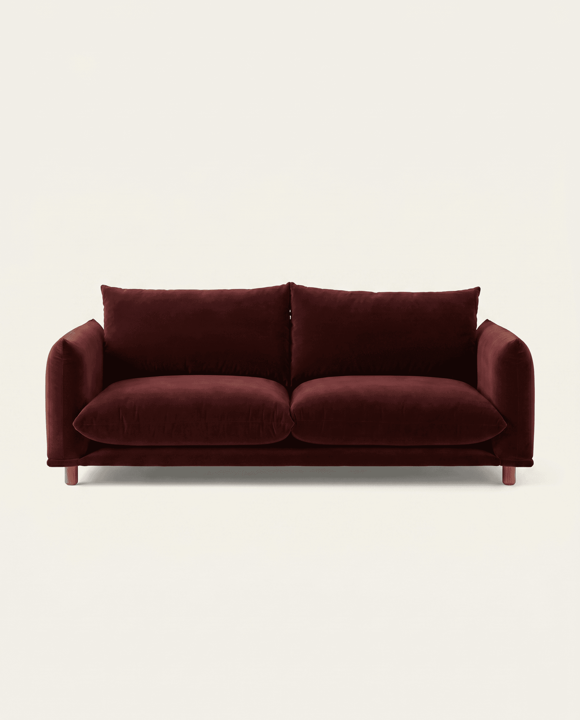 Sofá Pausa — Terciopelo oxblood